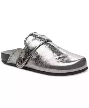 Женские балетки Blake Turnbuckle Clog Flats COACH, серебряный