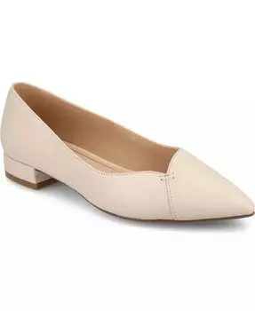 Женские балетки Carmin с острым носком Journee Collection, коричневый/бежевый