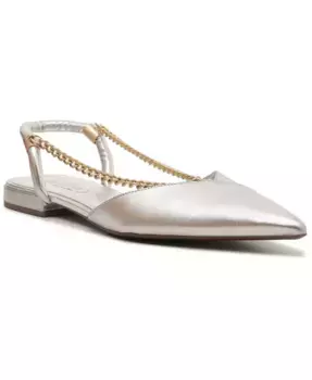 Женские балетки Charli на резинке Arezzo, серебряный