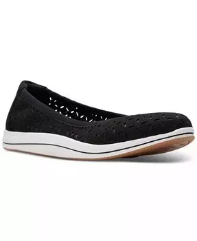Женские балетки Cloudsteppers Breeze Roam Perfed Clarks, черный