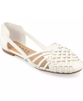Женские балетки Ekko Woven Round Toe Journee Collection, серебряный