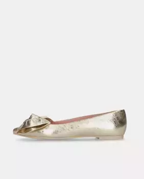 Женские балетки Ella из потрескавшейся металлизированной кожи Pretty Ballerinas, золотой