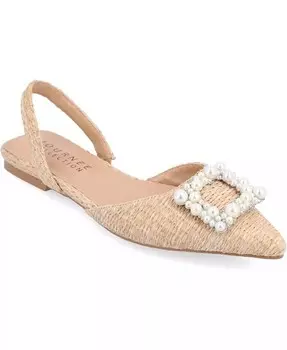 Женские балетки Hannae с декором Slingback Journee Collection, коричневый/бежевый