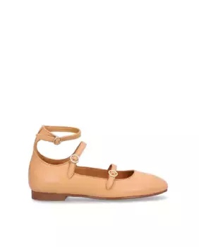 Женские балетки из грибовидной кожи с нескользящей подошвой и застежкой-пряжкой Alpe, коричневый