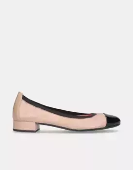 Женские балетки из кожи наппа с лакированным мыском Pretty Ballerinas, коричневый