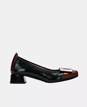 Женские балетки из лакированной кожи с металлическим декором и блочным каблуком Hispanitas, мультиколор
