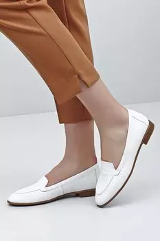 Женские балетки из натуральной кожи с круглым носком и плоской подошвой 24158 GNDER(R), белый