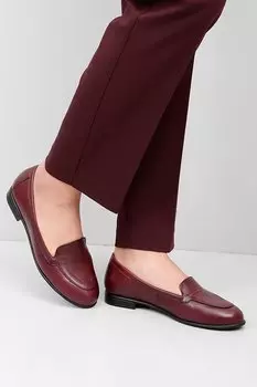 Женские балетки из натуральной кожи с круглым носком и плоской подошвой 24158 GNDER(R), бургундия
