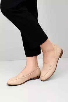 Женские балетки из натуральной кожи с круглым носком и плоской подошвой 24158 GNDER(R), обнаженная