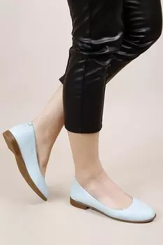 Женские балетки из натуральной кожи с круглым носком и плоской подошвой 24164 GNDER(R), синий