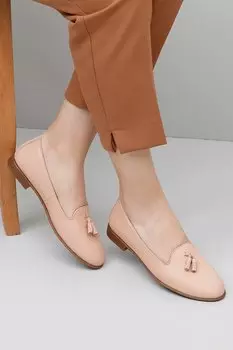 Женские балетки из натуральной кожи с круглым носком, на плоской подошве, с кисточками, 24160 GNDER(R), кожа