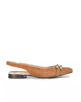 Женские балетки из песочной замши с пяткой на пятке Popa, коричневый