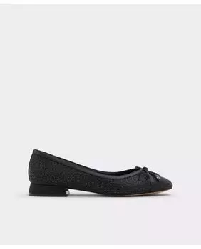 Женские балетки из текстиля черного цвета с квадратным носком Aldo, черный