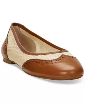 Женские балетки Jayna Wingtip Lauren Ralph Lauren, коричневый/бежевый