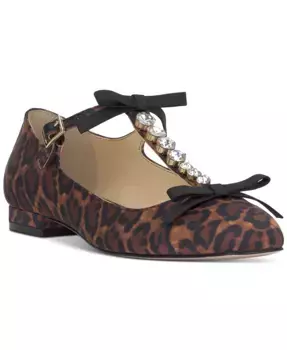 Женские балетки Jolliya с Т-образным ремешком Jessica Simpson, коричневый/бежевый