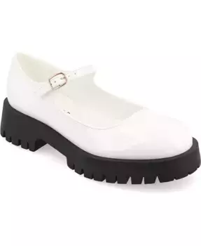 Женские балетки Kamie на массивной подошве в стиле Mary Jane Journee Collection, белый