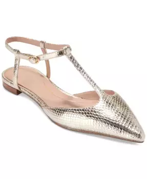 Женские балетки Marlah с Т-образным ремешком Cole Haan, золотой