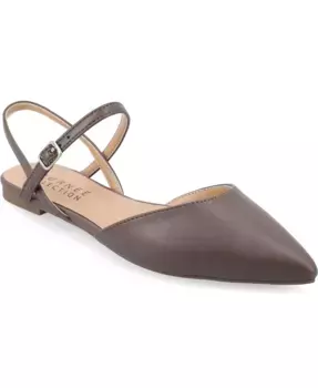Женские балетки Martine с ремешками и острым носом Journee Collection, коричневый