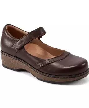 Женские балетки Mary Jane Kalece с прострочкой из кожи Earth, коричневый