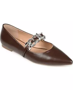 Женские балетки Metinaa с цепочкой Journee Collection, цвет Brown