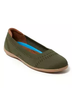 Женские балетки Misty легкие слипоны Dearfoams, зеленый