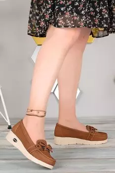 Женские балетки на каждый день с бантом Cns 1110 Woggo, шоколадно-коричневый