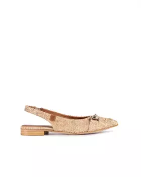 Женские балетки на пятке с декором Popa, цвет Natural