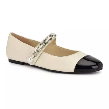 Женские балетки Nine West Platy Mary Jane на балетках, цвет Cream Black Multi