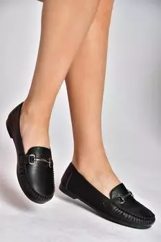 Женские балетки с черной пряжкой Fox Shoes, черный