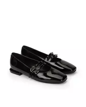 Женские балетки с двойной пряжкой Pedro Miralles, черный