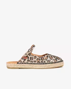 Женские балетки с открытым носком и леопардовым принтом Popa, мультиколор
