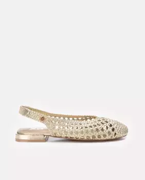 Женские балетки с плетением и открытой пяткой Xti, золото