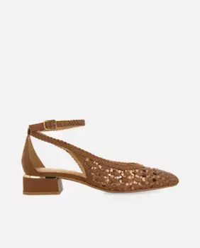 Женские балетки с плетением ручной работы и регулируемыми застежками Gioseppo, коричневый