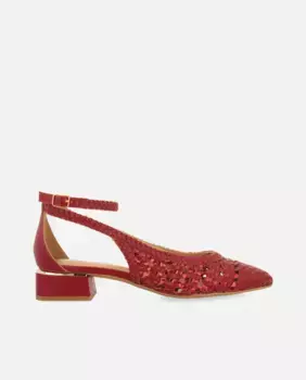 Женские балетки с плетением ручной работы и регулируемыми застежками Gioseppo, бордовый