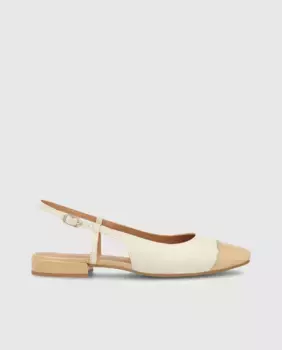 Женские балетки с пяткой на пятке из блестящей кожи Lodi, бежевый