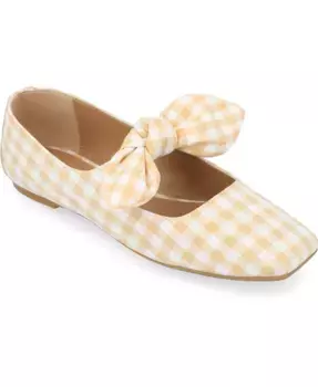 Женские балетки Seralinn Bow с квадратным носком Journee Collection, коричневый