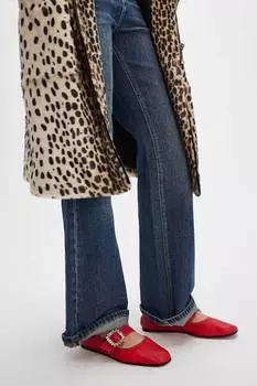 Женские балетки Ursa Flat Shoes красного цвета Free People