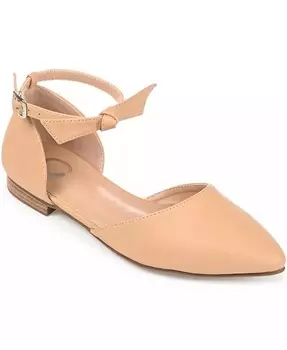 Женские балетки Vielo Bow Ankle Strap Journee Collection, коричневый