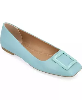 Женские балетки Zimia с пряжкой и квадратным носком Journee Collection, синий