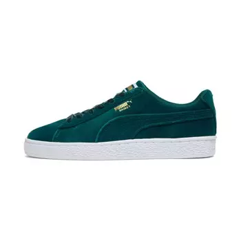 Женские бархатные кроссовки PUMA Basket Classic, цвет Malachite/Team Gold/White