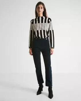 Женские бархатные прямые брюки на пуговицах Trucco, синий