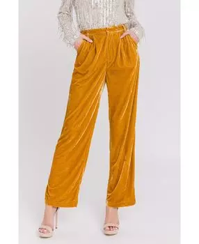 Женские бархатные широкие брюки endless rose, желтый