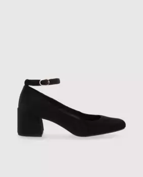 Женские бархатные туфли-лодочки с ножным браслетом Alohas, чёрный