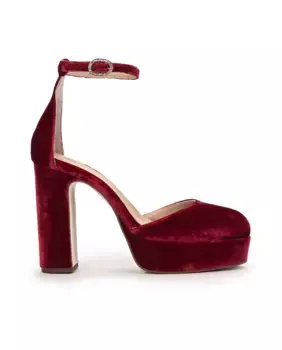 Женские бархатные туфли на платформе Pedro Miralles, красный