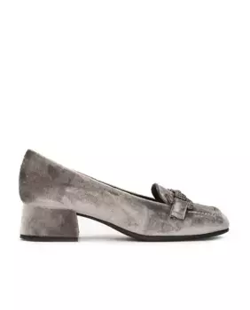Женские бархатные туфли с украшением Pedro Miralles, серый