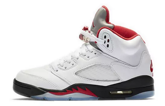 Кроссовки Jordan 5 Retro Fire Red Silver Tongue 2020 GS