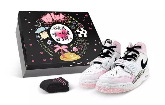 Кроссовки JORDAN Legacy 312 Vintage Basketball Shoes Women's High-Top White Pink