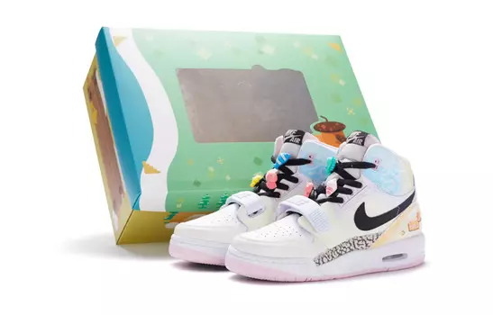 Кроссовки JORDAN Legacy 312 Vintage Basketball Shoes Women's Mid-Top White Pink/Blue