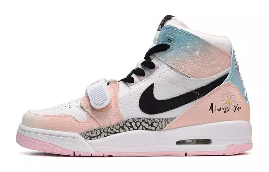 Кроссовки JORDAN Legacy 312 Vintage Basketball Shoes Women's High-Top Pink Blue White