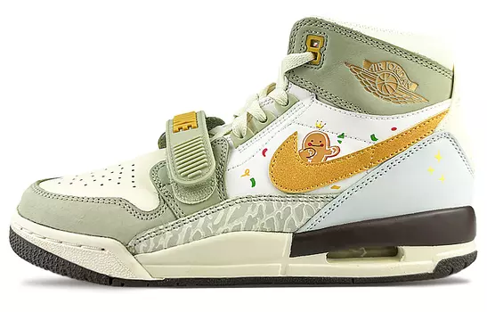 Кроссовки JORDAN Legacy 312 Vintage Basketball Shoes Women's High-Top Yellow Green